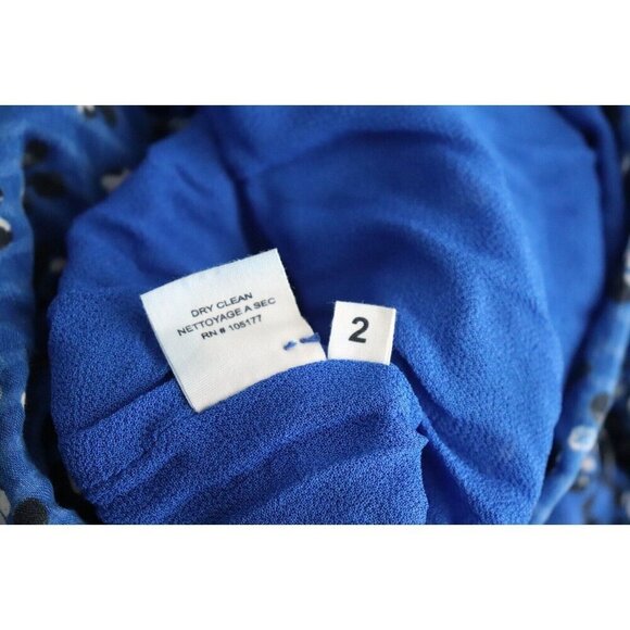 Ulla Johnson Women 2 Blue Abstract Floral Print Shadow Stripe Aurelie Midi Dress - Picture 15 of 16